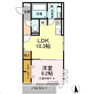ルミエール大和町【2階】の間取り