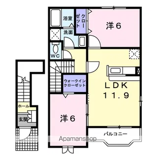 アイリスガーデンA【2階】の間取り