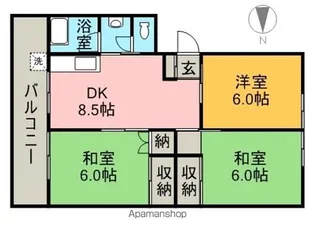 ベルコート七宝台【2階】の間取り