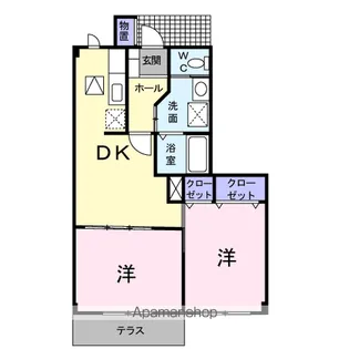 セレスクールA【1階】の間取り