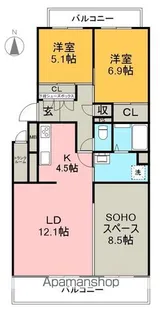 DENDEN KOUDA【3階】の間取り