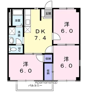 第2表ハイツ【2階】の間取り