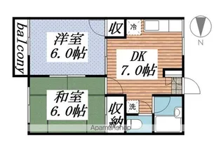 サウスコート川上【203号室】の間取り