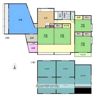 福島県いわき市平下平窪字四左エ門内【一戸建】の間取り
