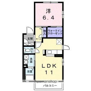 サニーフラットB【2階】の間取り