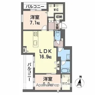 シャーメゾン別府駅前【203号室】の間取り