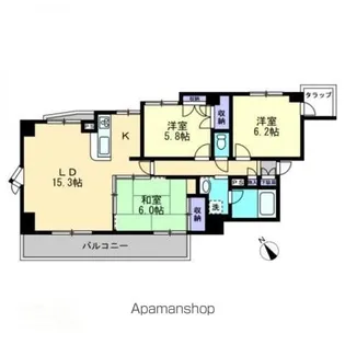 ダイアパレスロワイヤル栗林公園【5階】の間取り