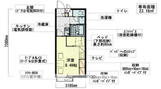 レオパレスカーサ植野【206号室】の間取り