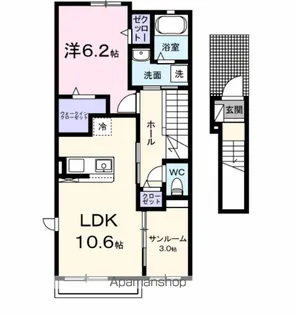 ブルー シー 八王寺【2階】の間取り
