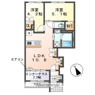 ノイエプルーシア【1階】の間取り