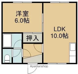 ハイツ森(ハイツモリ)【202号室】の間取り