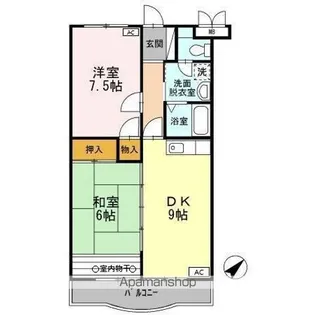 ソレアード【202号室】の間取り