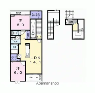 リアン【3階】の間取り