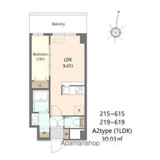 ALIVIS SHIMOーSHINJO SOL TERRACE【4階】の間取り