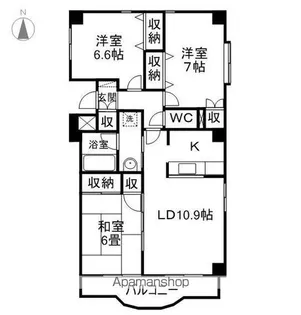 ライフコア上千田【2階】の間取り