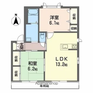 ウエストフィールド C棟【1階】の間取り