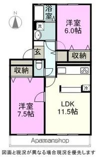 グランディール中村B【106号室】の間取り