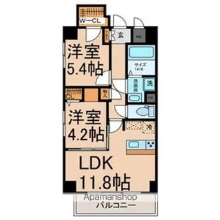 BRILLIA COURT TAIKOーDORI【302号室号室】の間取り