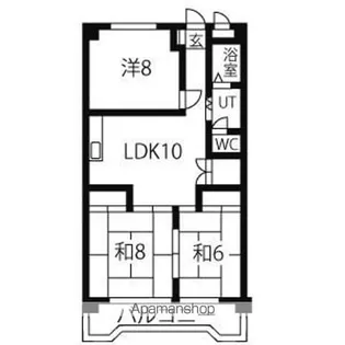 サンハイツ二城【3階】の間取り