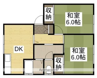 清水コーポF【F-12号室】の間取り