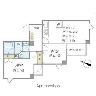 ISM笹塚【2階】の間取り