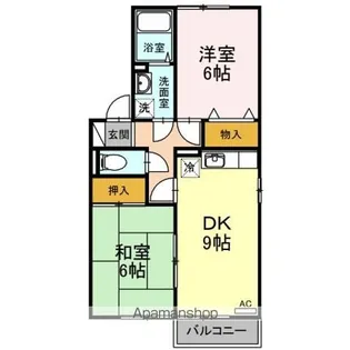 セジュールMEきりた【1階】の間取り