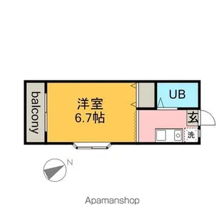 フラットF【105号室】の間取り