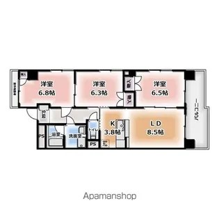 グランドゥール稲川【4階】の間取り