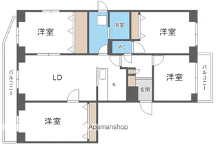 BRO北野【504号室】の間取り