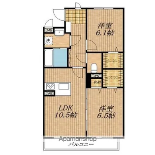 セレクトⅥ【206号室】の間取り