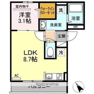 アプリコット美里【3階】の間取り