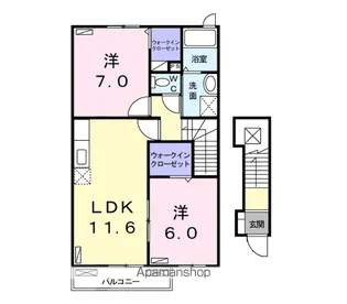 ブラン・ルピナス C【2階】の間取り