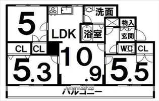 オム301【3A号室】の間取り
