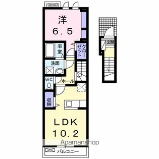 カーサ アルベロディピノA【2階】の間取り