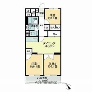 ヴェルドミール大和田【1階】の間取り