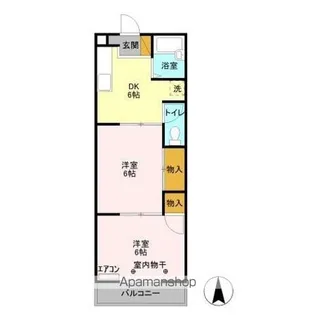 千葉県千葉市若葉区桜木1丁目【アパート】の間取り