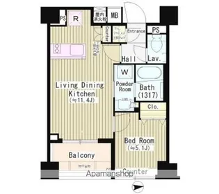 パークホームズ初台【5階】の間取り