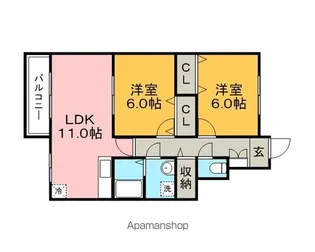 グランドアマレーⅥ番館【1階】の間取り