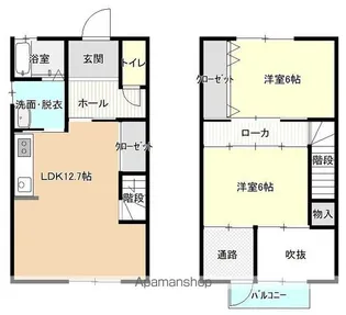 滋賀県東近江市妙法寺町【テラスハウス】の間取り