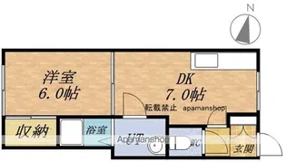 富岡わたなべコーポ【102号室】の間取り
