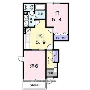 ヴィラ エンゼルA【1階】の間取り