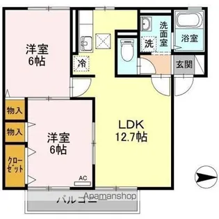 ルピナスコート A棟【1階】の間取り