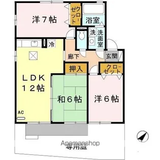 ヒルグレイス A棟【1階】の間取り