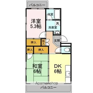 リヴェースふたせ【4階】の間取り
