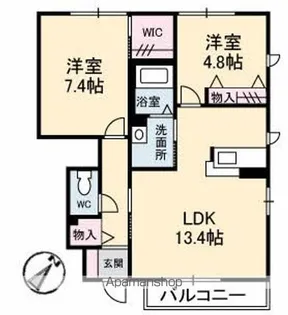 シャーメゾン常盤 A棟【1階】の間取り