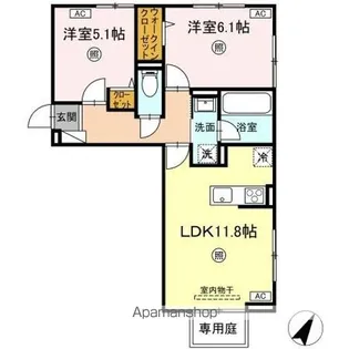 DーRESENA丸山S【1階】の間取り