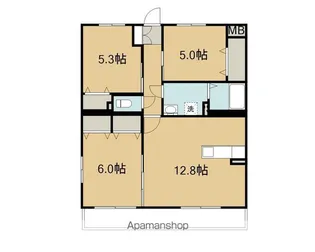 シェトワ浦上【401号室】の間取り