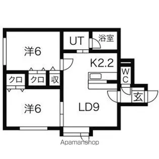 2条マンション【101号室】の間取り