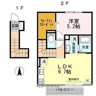 ヴァン・テ・アン【2階】の間取り