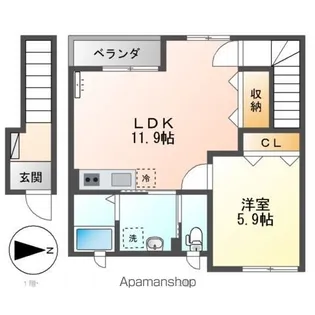ガーディアン・ミシェル【2階】の間取り
